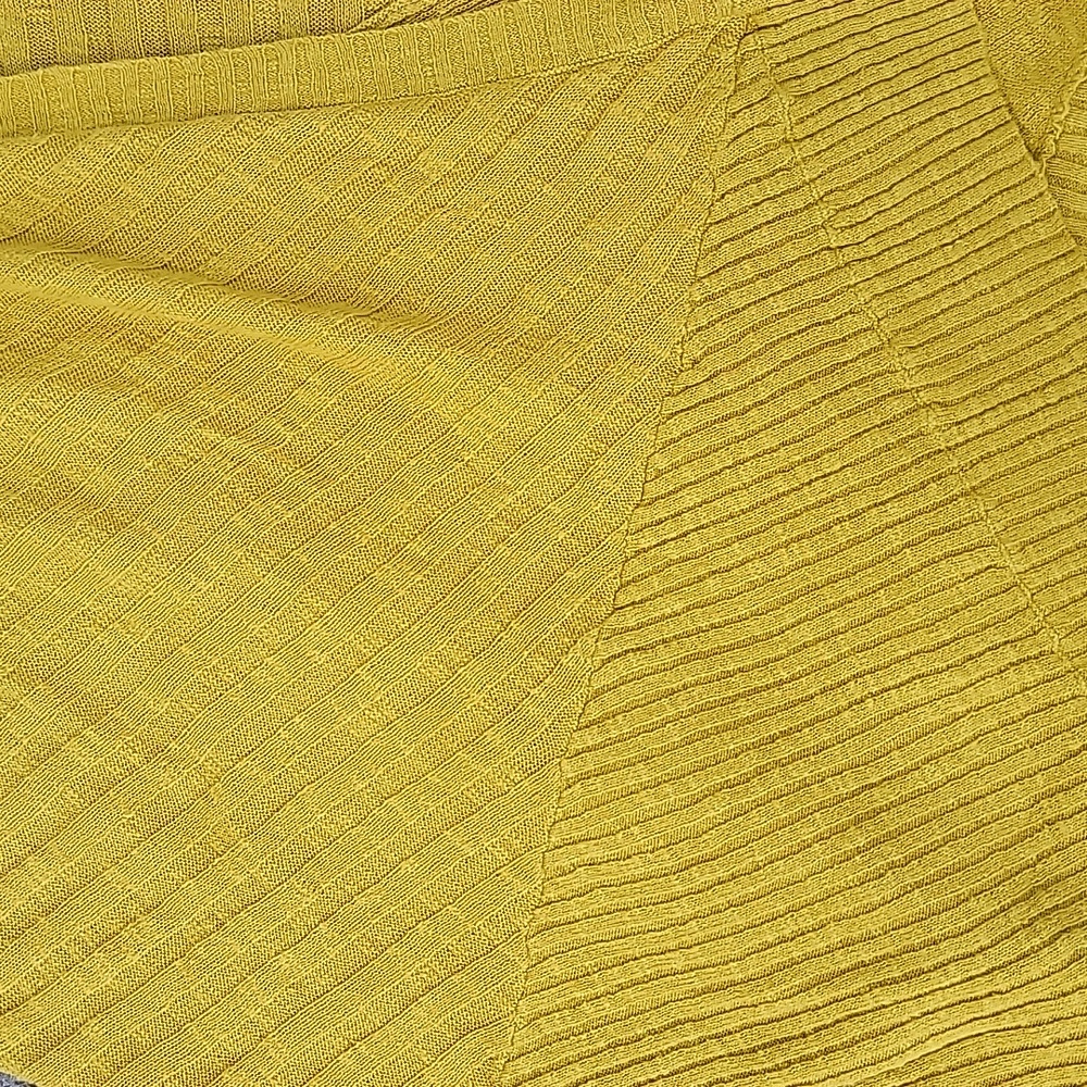 Eileen Fisher Drape Front Slub Cardigan Sz L Wool Linen & Silk Blend Mustard - Picture 12 of 12